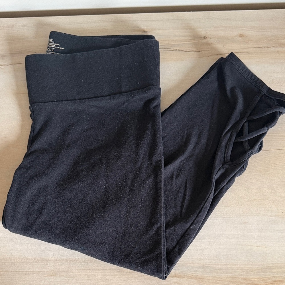 Victoria’s Secret Black Leggings with Crisscross Detail